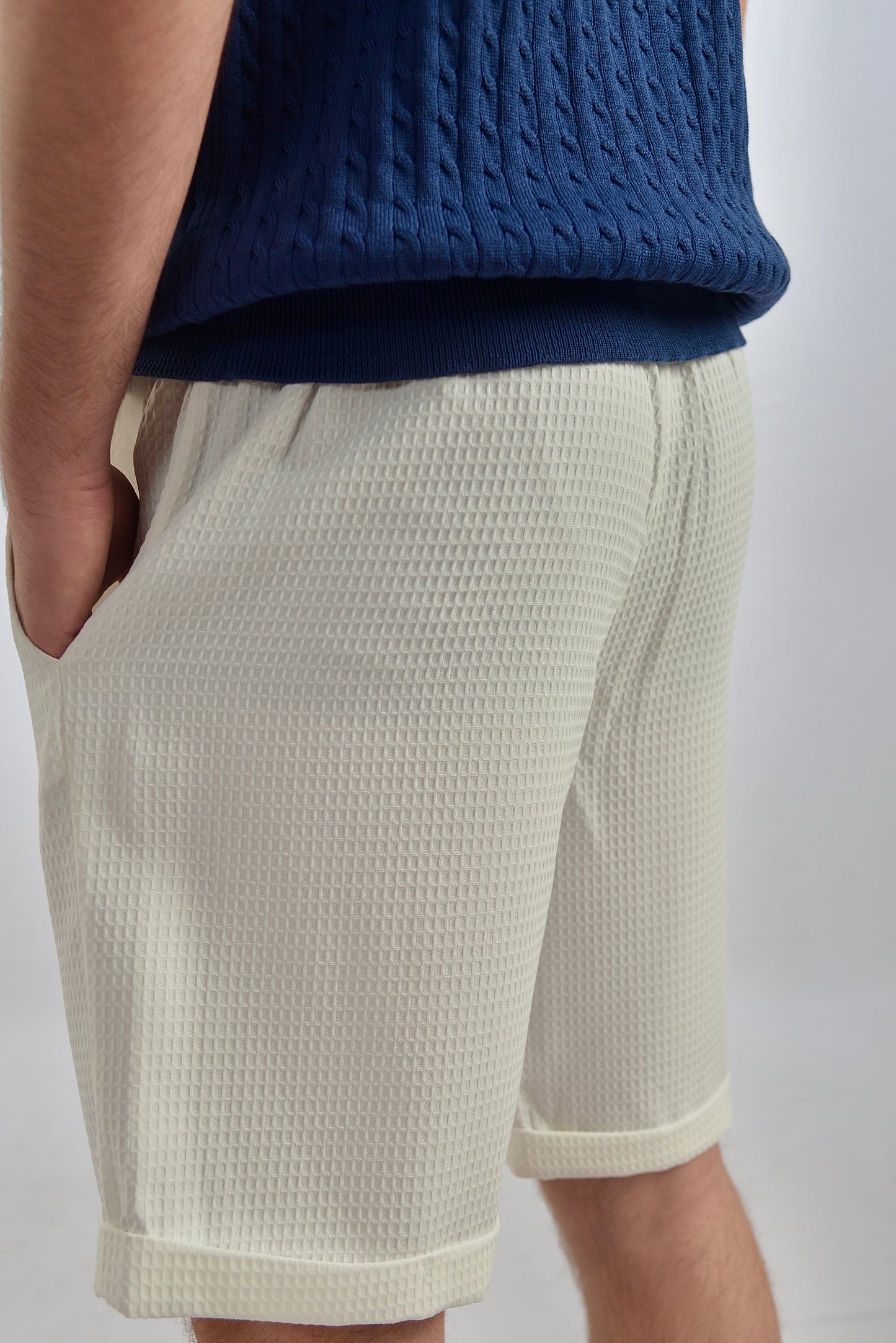 Textured Waffle Knit Shorts
