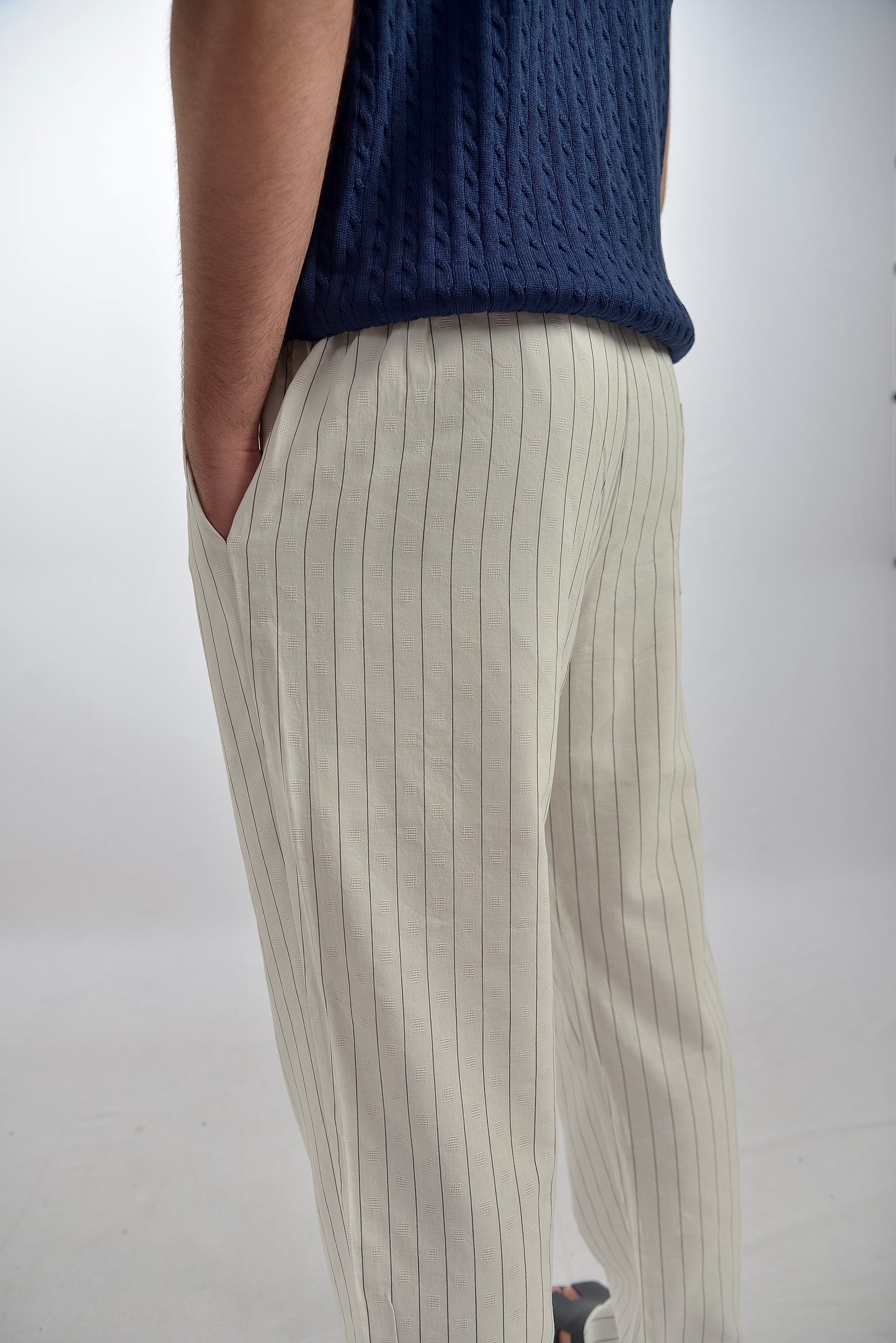 Relaxed Striped Linen Pants